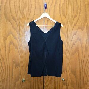 NWT Elegant Black Sleeveless V-Neck Top